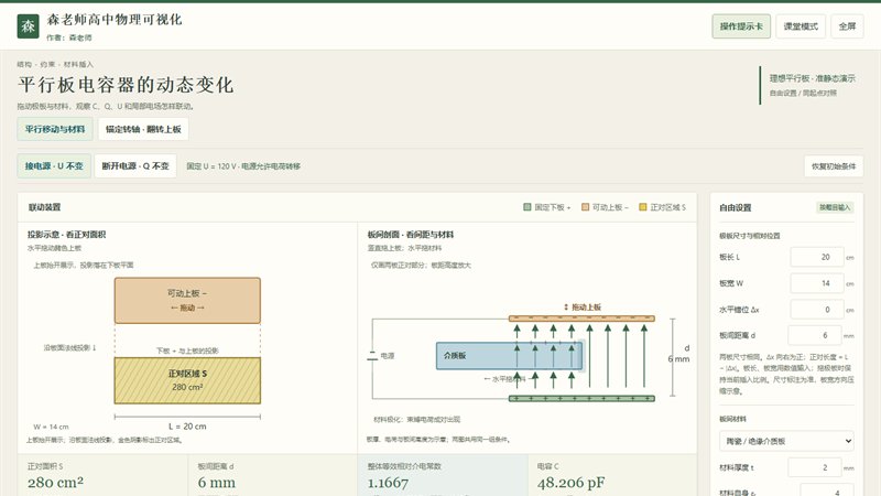 平行板电容器课件界面
